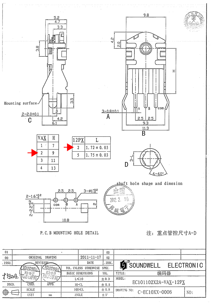 EC10鼠標(biāo)編碼器規(guī)格書(shū)